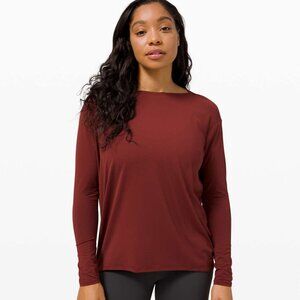 Lululemon Back in Action Long Sleeve *Rulu fabric Size 8 Color Savannah